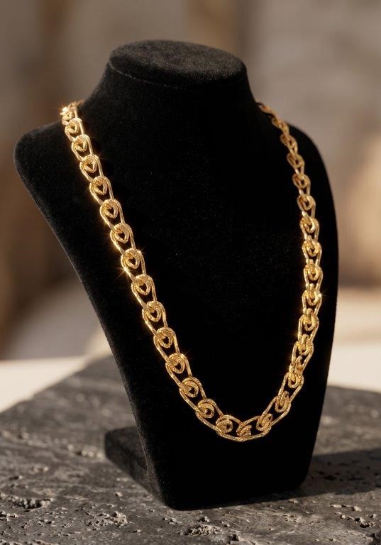 22K/Italy Gold Bonded Cuban Chain(stamped 22K/Italy)Warranty Quality-60cm