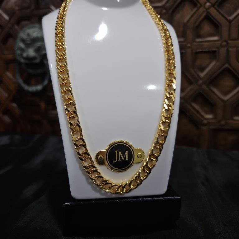 18K/Italy Gold Bonded Cuban Chain(stamped 18K/Italy)Warranty Quality-52cm