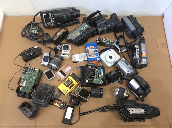 Mixed Brand and Model Vintage Digital Camcorders/Cameras/Lenses and parts
