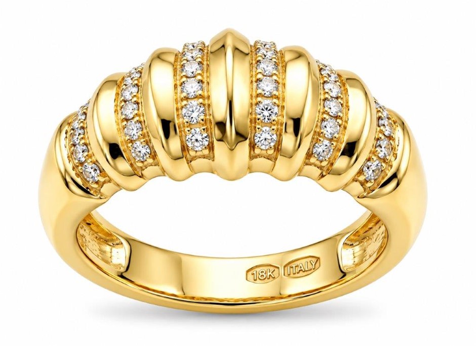 18K/ITALY Yellow Gold BondedRing -Quality Guarantee-6 US-Bonus Gift