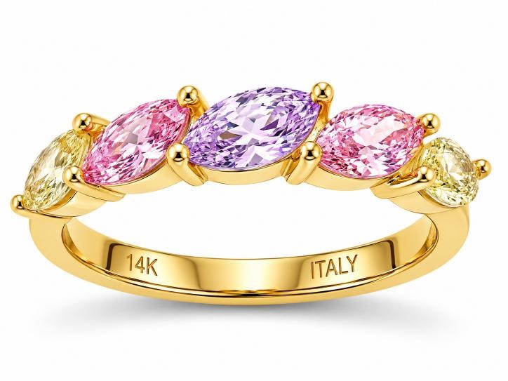 14K/Italy 1.25ctw Oval Cut Yellow Gold Bonded Ring(stamped) 9US