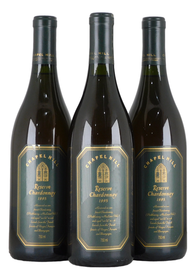 Chapel Hill Reserve Chardonnay 1995 (3x 750mL), SA