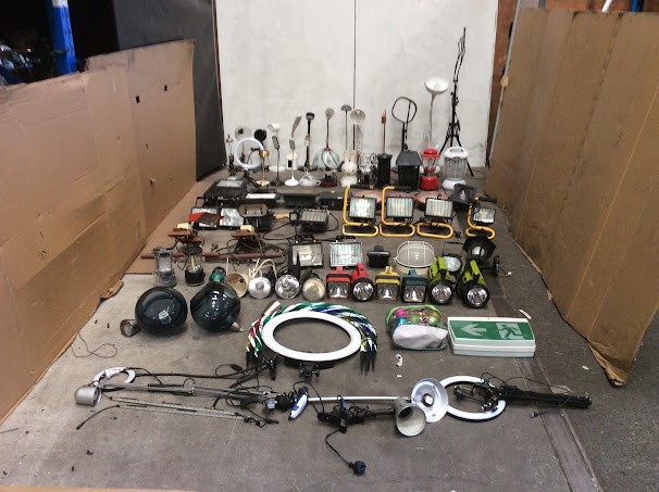 Mixed Brand and Model Desk Lamps/LED Ring Lights/Work Flood Lights/Torches