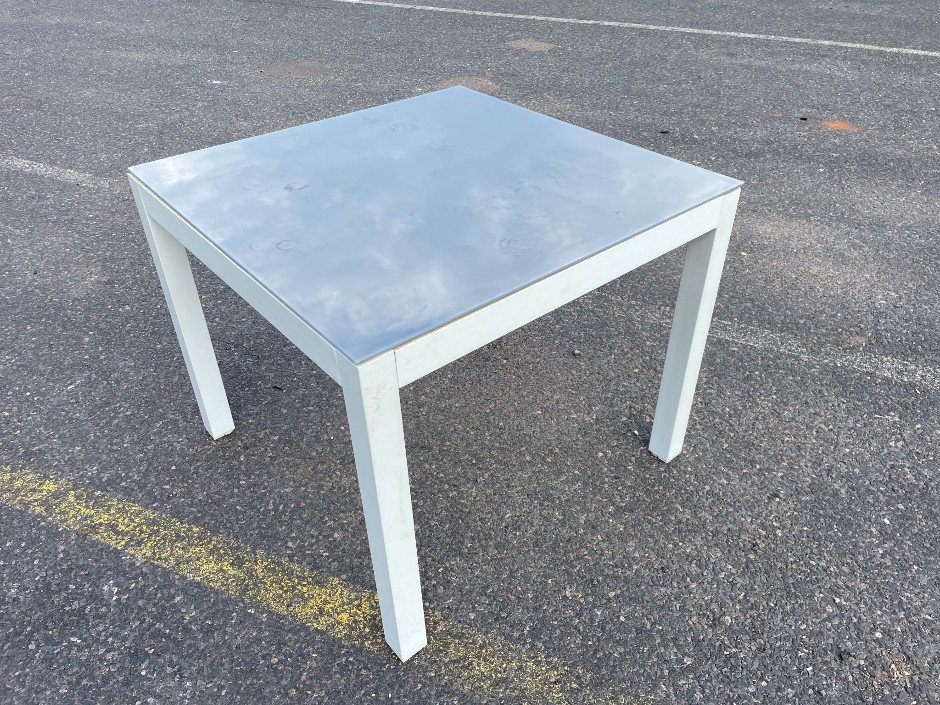 Square Table with Glass Top