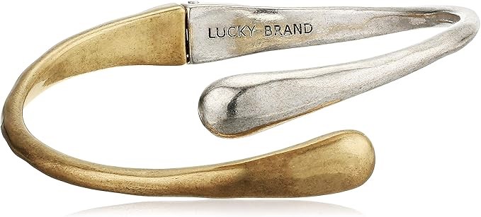 LUCKY BRAND Simple Life Hinge Cuff Bracelet, Two-Tone, JWEL3102.  Buyers No