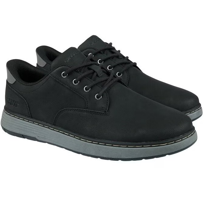 SKECHERS Men's Swift Fit Slade Shoe Black, Size US 8  Buyers Note - Discoun