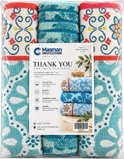 Linen Line 3-Piece 100% Cotton Jacquard Velour Towel Set – Assorted Designs