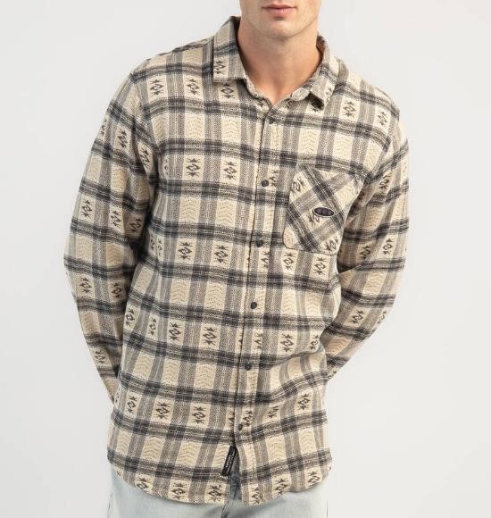 Rip Curl Men's Archive Flannel Shirt, Cement, L