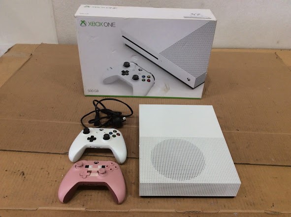 Microsoft Xbox One S 1681 Console with two Controllers + Power Cable