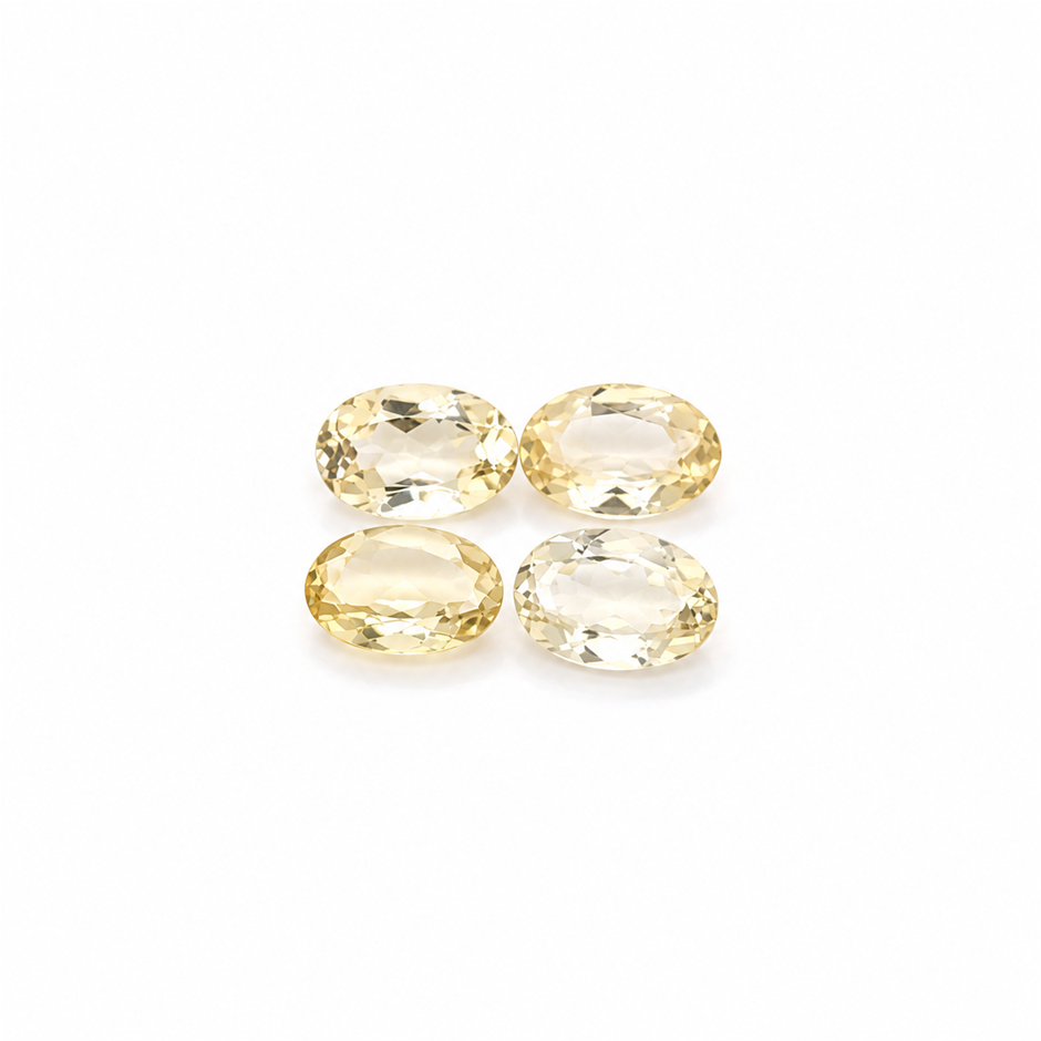 4 Pcs - 6 x 4 mm - Oval cut Citrine Gemstone
