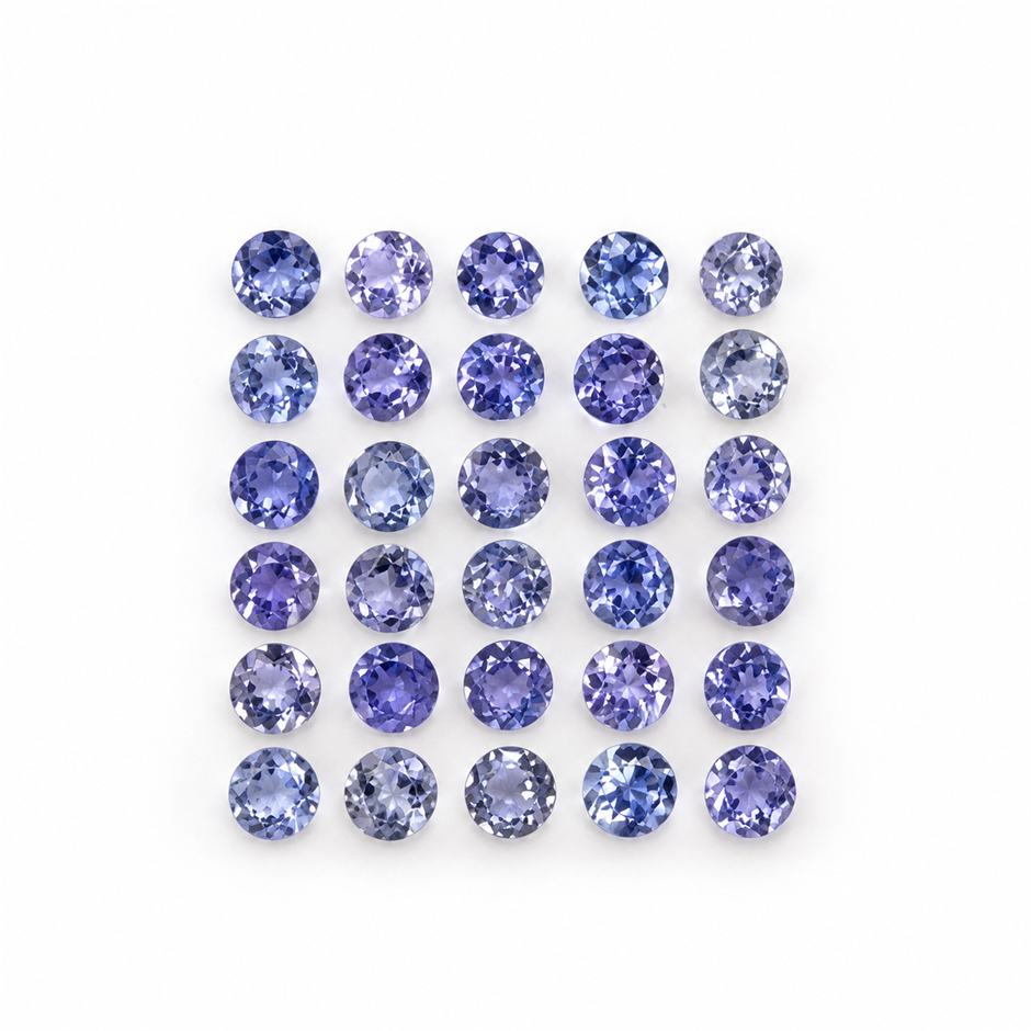 2.0 mm - Round cut Parcel of Tanzanite Gemstone