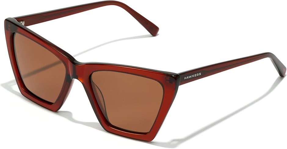 HAWKERS Sunglasses FLUSH for men and women, Polarized Rusian Red Brown.  Bu
