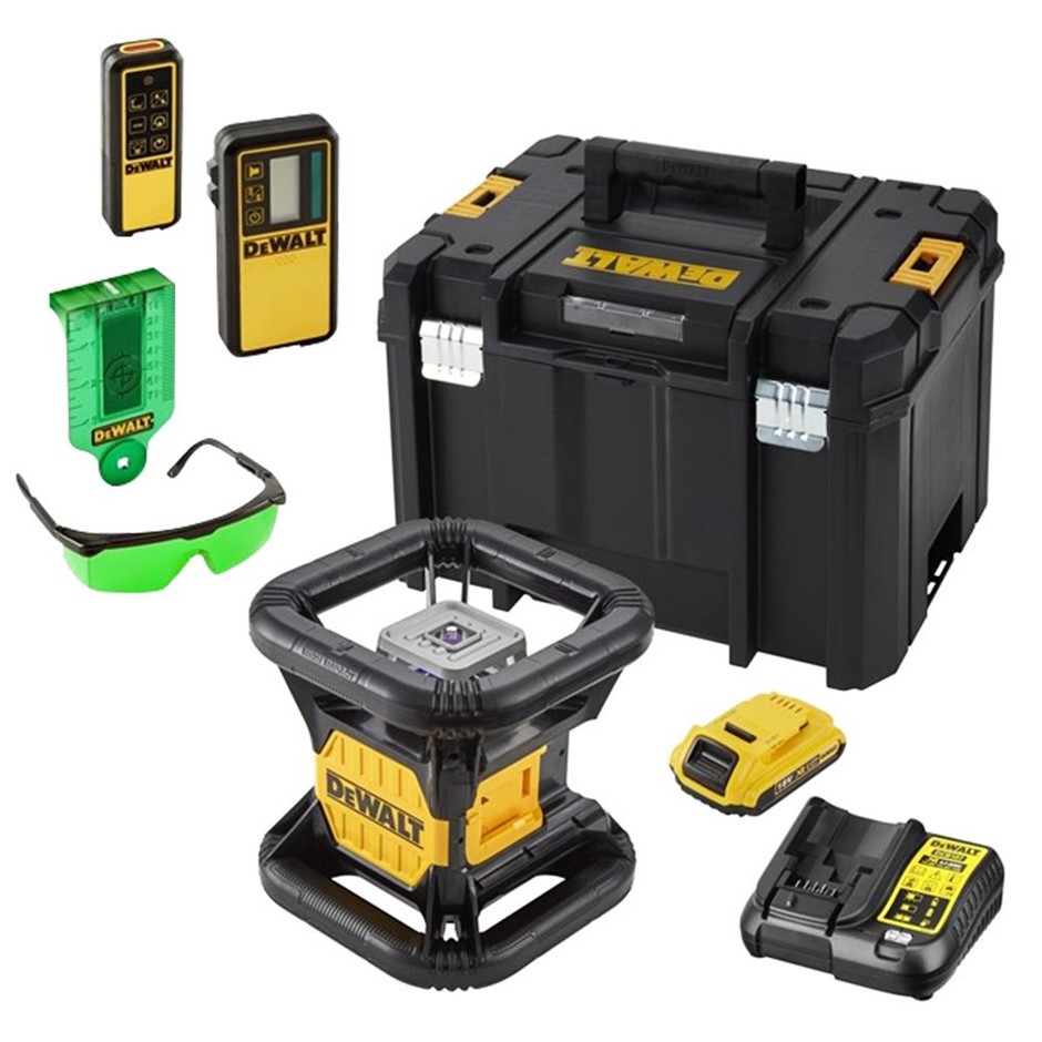 DeWALT 18V Green Rotary Laser Level Kit.