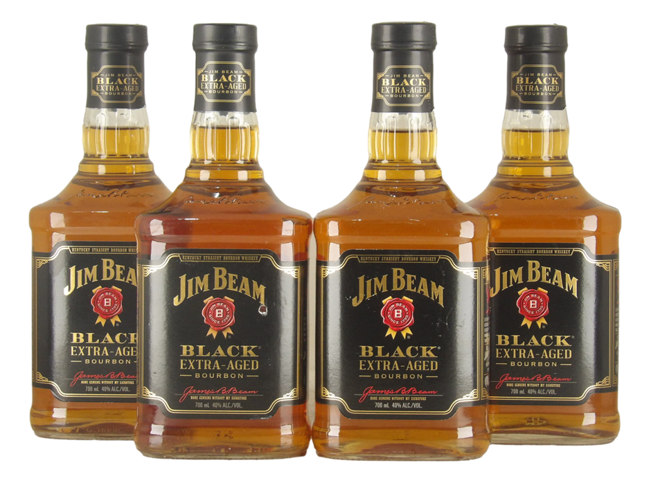 Jim Beam Black Extra Aged Bourbon (4x 700mL). Kentucky.