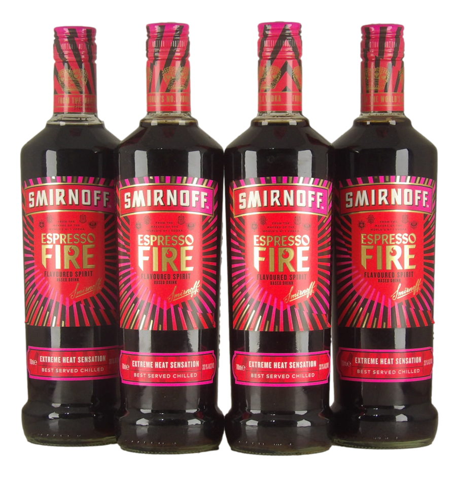 Smirnoff Espresso Fire (4x 700mL). Australia.