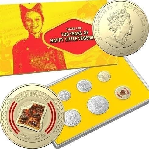 2023 Australia Vegemite Centenary Unc Coloured $1 - 6 Coin Collection