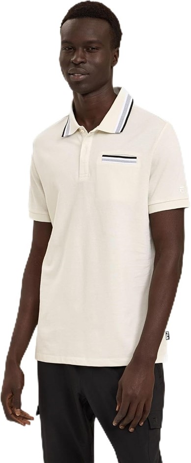 FILA Men's Cooper Polo, White Onyx, Medium