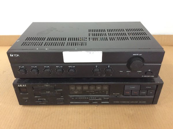 TOA A-2060 PA Amplifier&AKAI AM-A301 Stereo Integrated Amplifier (Lot of 2)