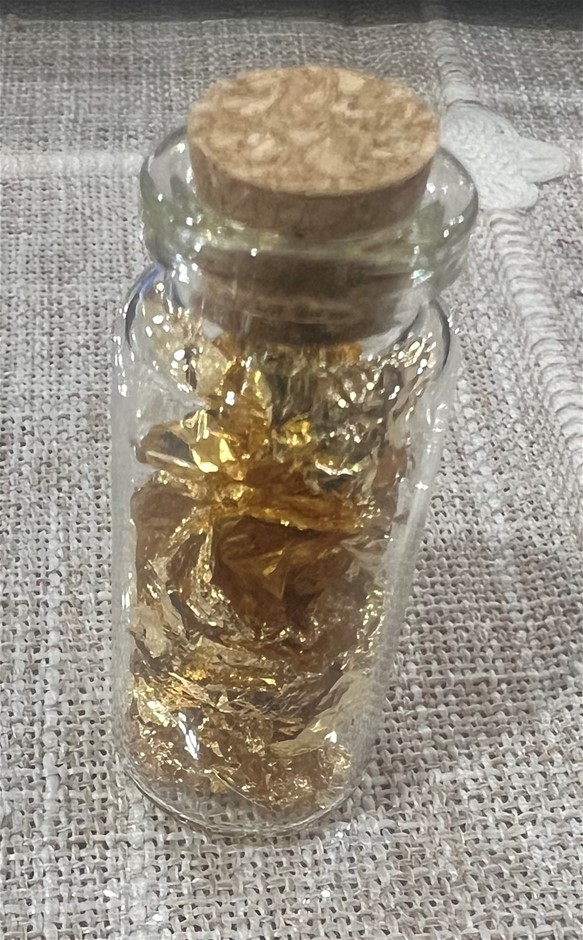 Gold Leaf Flakes in Vial Collectible Gift