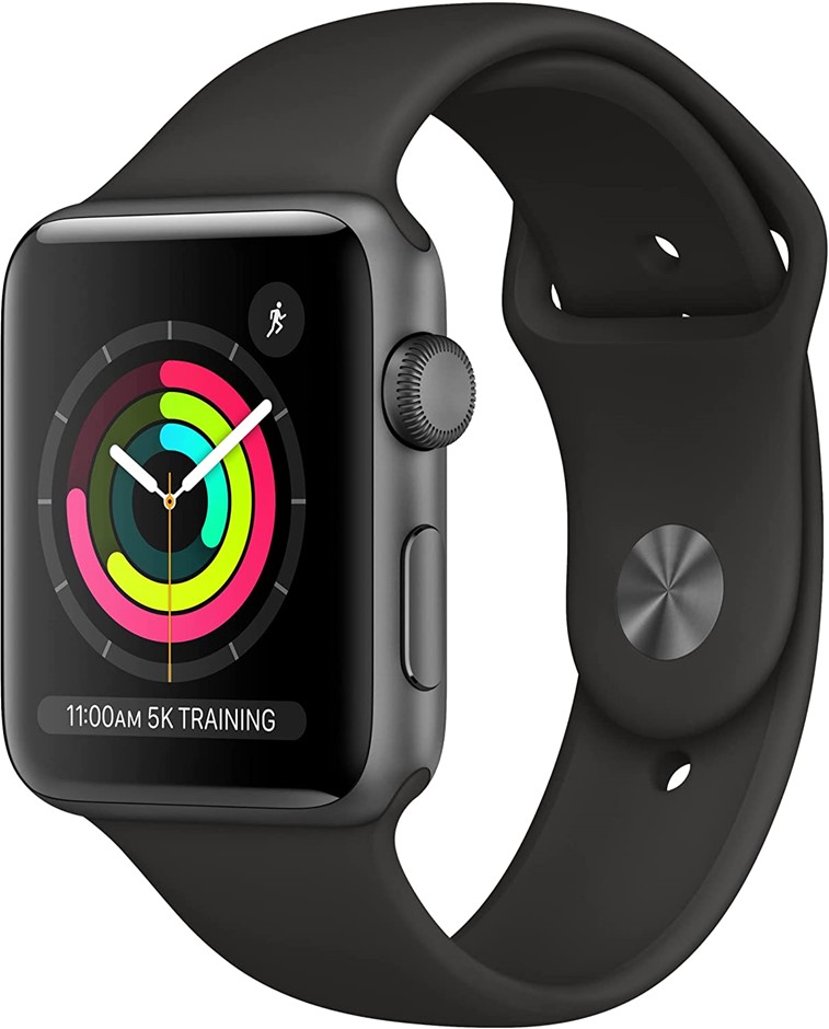 APPLE Watch Series 3 (GPS, 42mm), Space Grey Aluminium Case w/ Black Sport
