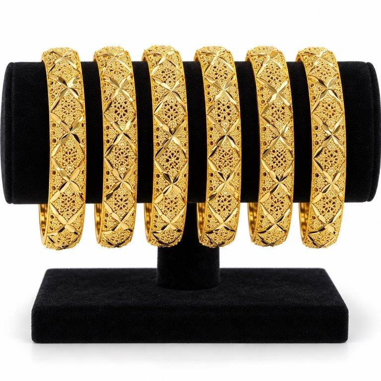 Jewelz Merchants Black Friday Special – 6 Bangles, 22K Gold-Plated