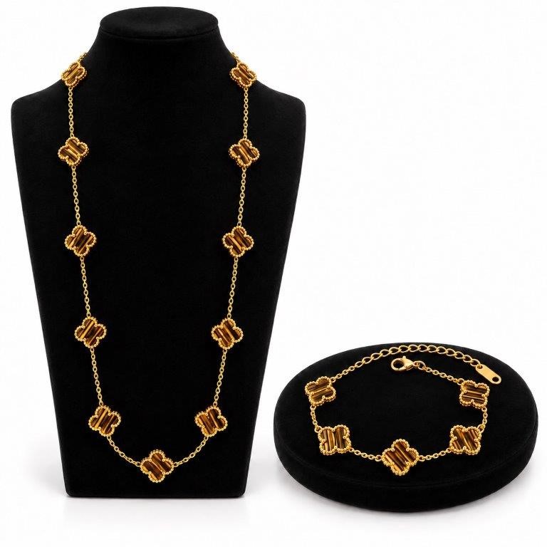 set chain and bracelet in rose gold plated