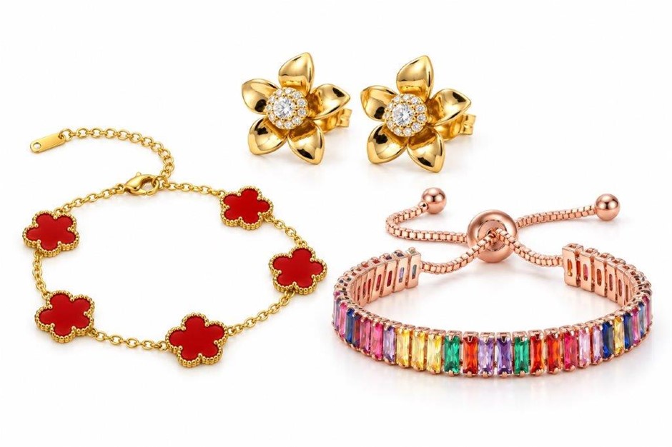Jewelz Merchants Black Friday Special – Two Bracelets & Flower Earrings Set