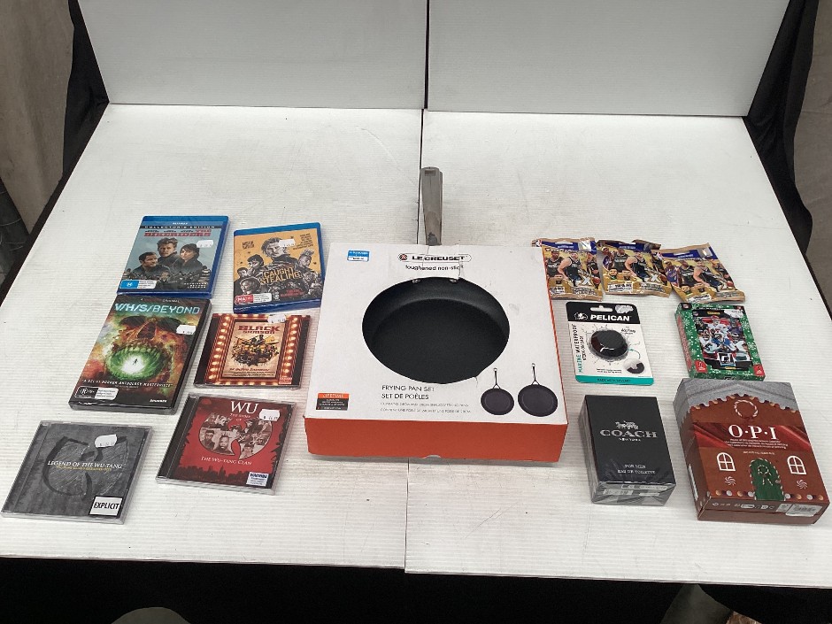 Le Creuset Toughened Non-Stick Frying Pan Set CD's DVD's Collectible Cards Ooshies Nail Polishes Aftershave