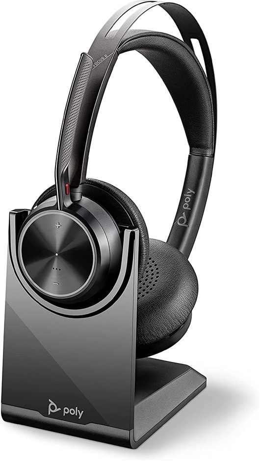POLY Voyager Focus 2 UC USB-A Headset with Stand, Bluetooth Stereo Headset