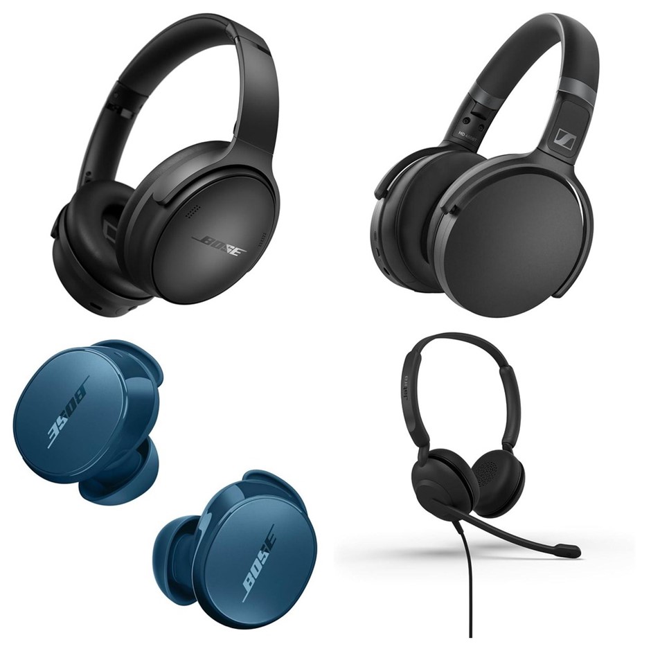 4 x Headphones & Earbuds. RRP -$1000. 1 x BOSE QuietComfort SC Wireless ANC