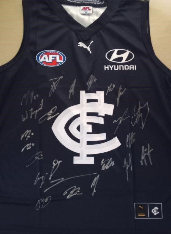 CARLTON FC 2026 SQUAD SIGNED GUERNSEY