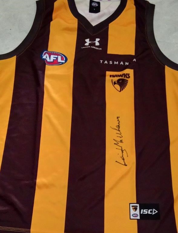 LEIGH MATTHEWS SIGNED HAWTHORN JERSEY