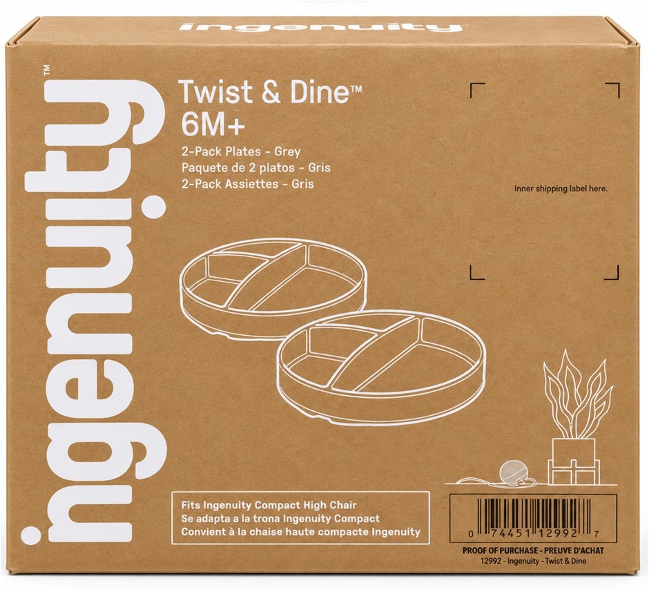 Ingenuity Twist & Dine Plates - Locks in Place, Dishwasher Safe, Microwave