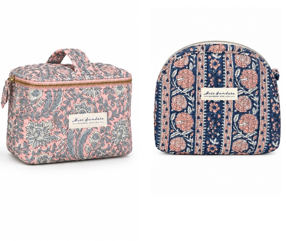 2 x MISS SUNDARA: Colorway 2 Makeup Bag (24 x17cm) + Colorway 1 Vanity Bag