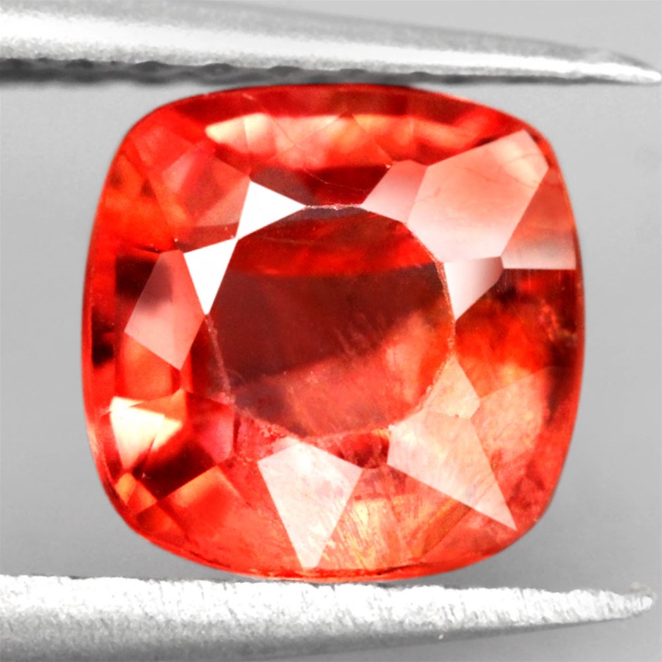0.69ct Cushion Facet Cut Orangey Red Spinel Gemstone - 1Pc