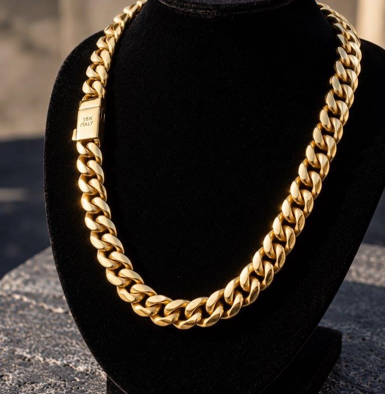 18kTriple Yellow Gold Plated Chain-Quality Guarantee-55cm