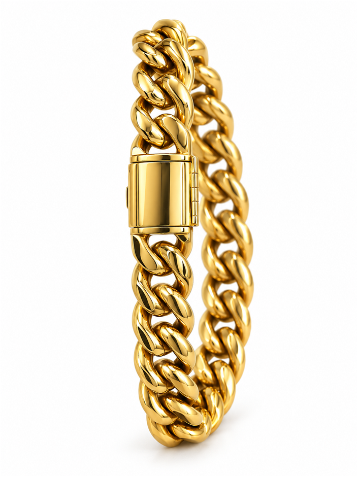 Jewelz Merchants  Cuban Link Bracelet-Quality Guarantee-22cm-12mm
