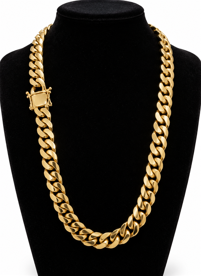 Jewelz Merchants Cuban Link Chain Necklace-Quality Guarantee-66cm-10mm