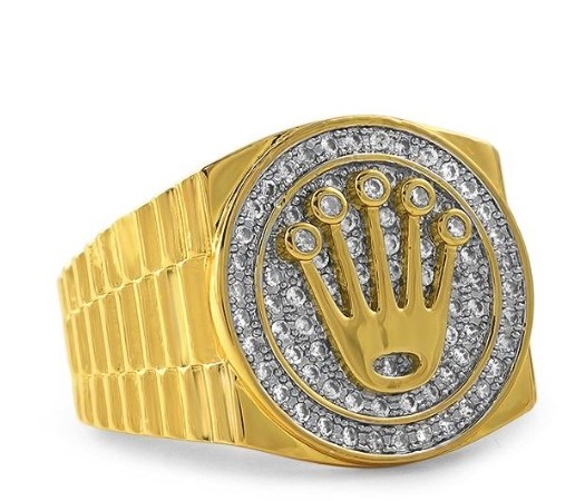 Men's 925  Silver Ring – Gold Finish  – S925  Stamped – Size 10 US