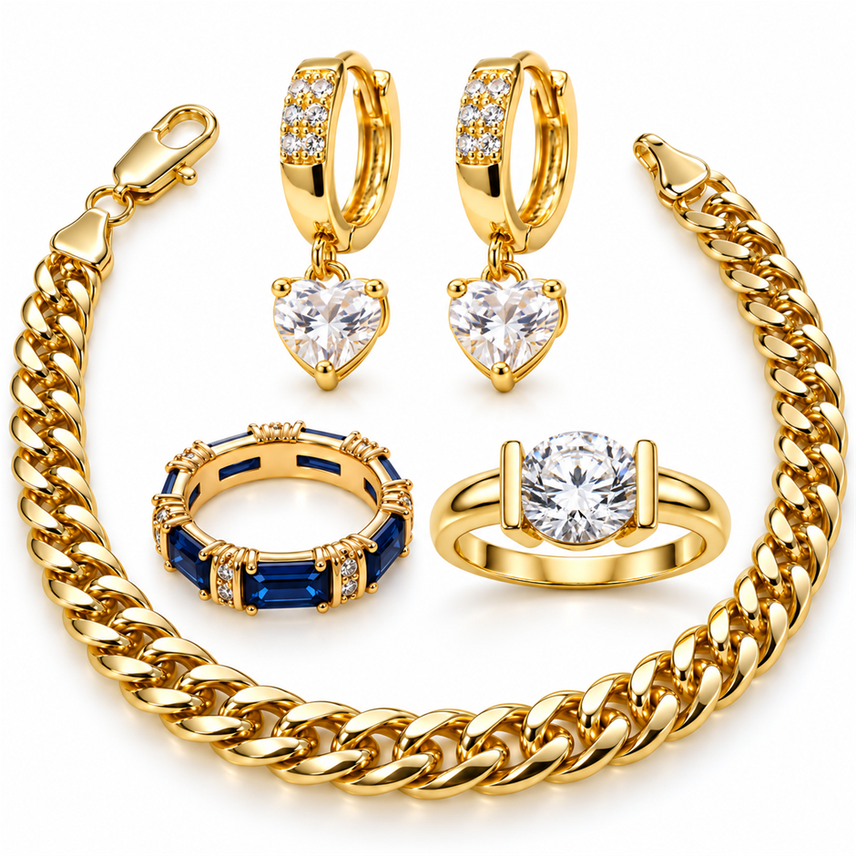 Jewelz Merchants Black Friday Special – Bracelet, 2 Rings & Earrings Set