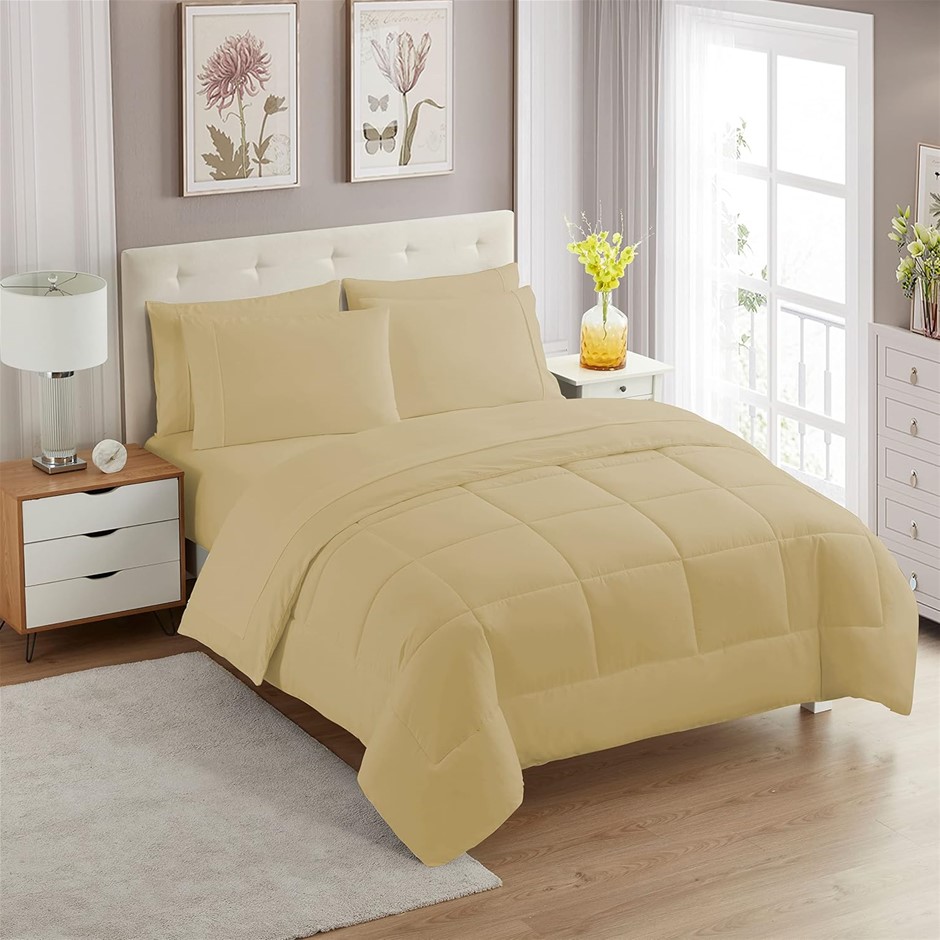SWEET HOME COLLECTION 7 Piece Comforter Set FULL DOUBLE