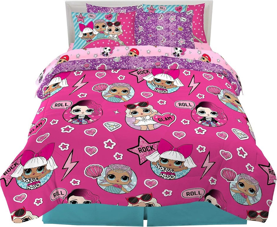 Franco LOL Surprise! Bedding Super Soft Comforter and Sheet Set with Sham,