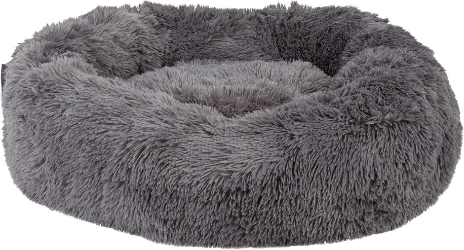 3 x DAN & SAM Serenity Donut Bed, Charcoal 55cm - Ultra-Soft Calming Pet Be