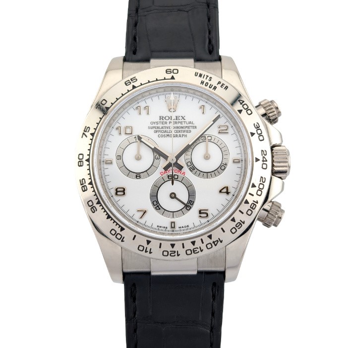 ROLEX COSMOGRAPH DAYTONA AUTO 40MM 18K WHITE GOLD 116519 WHITE DIAL BXO COA
