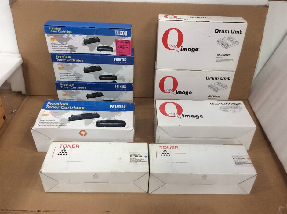 Mixed Brands Toner Cartridges & Drum Units - New (Lot of 9)