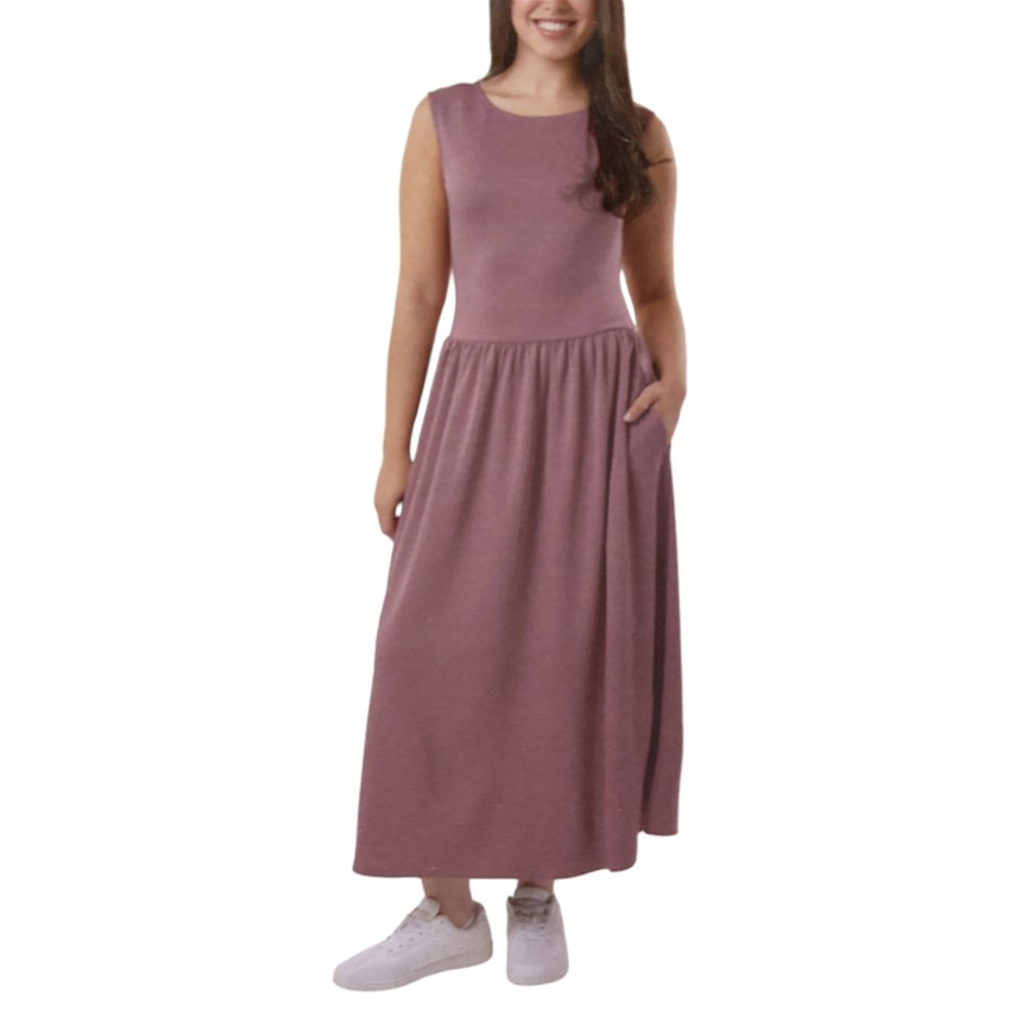 32DEGREES Hydro Soft Sleeveless Midi Dress, Size M, Grape Shake. NB: minor