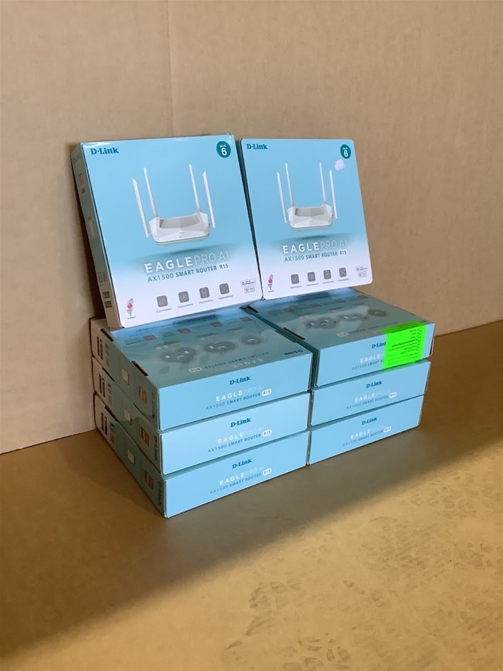 D-Link Eagle Pro AI R15 AX1500 Wi-Fi 6 Smart Wireless Router (Lot of 8)