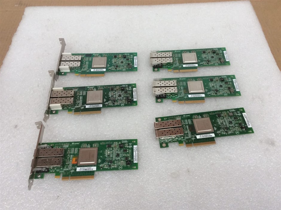 QLogic Dual-Port Fibre Channel PCIe HBA Adapter Cards (Lot of 5)