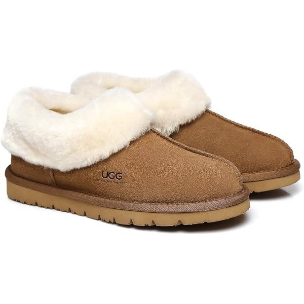 Ozwear Ugg Unisex Adults Collar Ugg Slipper, Chestnut, US M4/W5