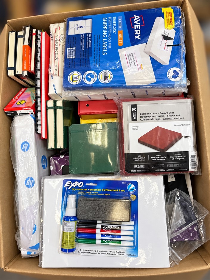 Assorted Branded Office Stationery: AVERY Shipping Labels, EXPO Markers, ST